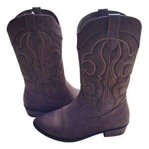 Cat & Jack Girls' Brown Western Cowboy Boots Size 4